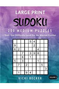 Large Print Sudoku 200 Medium Puzzles