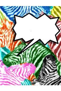 Colorful Zebra Wide Rule Composition Notebook