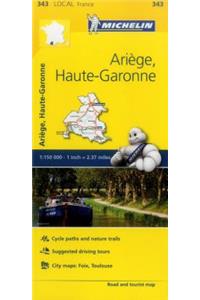 Ariege, Haute-Garonne - Michelin Local Map 343