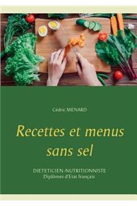 Recettes et menus sans sel