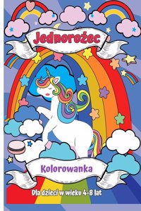 Kolorowanka z jednorożcem dla dzieci w wieku 4-8 lat