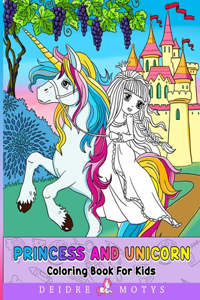 Princess And Unicorn Coloring Book