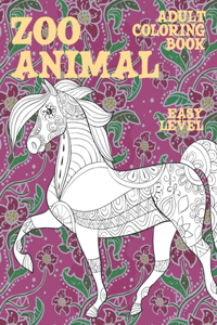 Adult Coloring Book Zoo Animal - Easy Level