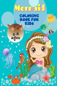 Mermaid Coloring Book For Kids Ages 4-8