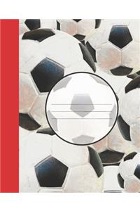 Fun Soccer Ball player's Composition Blank Line School Notebook