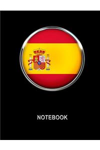 Notebook. Spain Flag Cover. Composition Notebook. College Ruled. 8.5 x 11. 120 Pages.