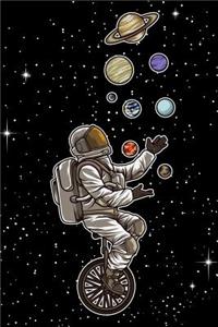 Astronaut Juggles Planets On A Unicycle