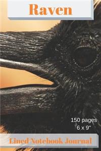 Raven Lined Notebook Journal 150 Pages 6 X 9