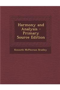 Harmony and Analysis