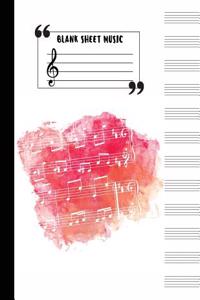 Blank Sheet Music: (Large Print) - 8.5x11- 12 Stave Blank Sheet Music Notebook - Music Manuscript Notebook - Blank Staff Paper - 104 Page