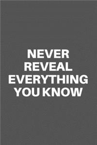 Never Reveal Everything You Know
