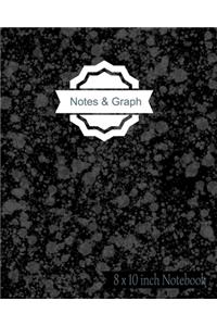 Notes & Graph: 8 x 10 inch Notebook: Top half of each page is a blank block for notes or sketches & bottom half is a graphing block. 120 Pages