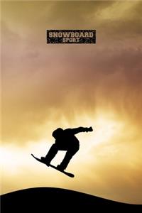 Snowboard Sport Dot Grid Style Notebook