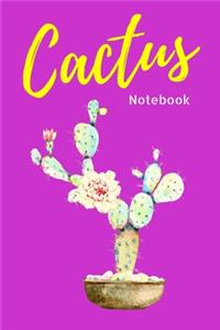 Purple Cactus Flower Notebook. Flower Cactus Plant 120 Blank Lined Page Journal, Size 6x9 College Ruled Composition Notebook. Great Gift for Succulent Cactus Lovers. Kid Men Women Teen Children Housewife Worker.