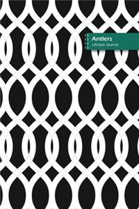 Antlers Lifestyle Journal, Blank Write-in Notebook, Dotted Lines, Wide Ruled, Size (A5) 6 x 9 In (Black)