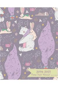 2019-2021 Three Year Planner-Bears and Rabbits