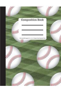 Composition Book 100 Sheet/200 Pages 8.5 X 11 In.-College Ruled Baseball Field