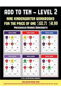 Preschooler Number Worksheets (Add to Ten - Level 2)