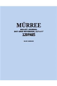 Murree Bullet Journal, Blue Cabbage, Dot Grid Notebook, 8.5 X 11, 120 Pages
