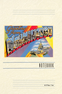 Vintage Lined Notebook Greetings from Washington, DC