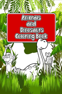 Animals and Dinosaurs Coloring Book