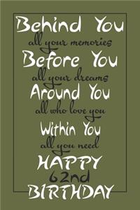 Behind You All Your Memories Happy 62nd Birthday