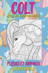 Livre de coloriage pour adultes - Niveau facile - Fleurs et animaux - Сolt