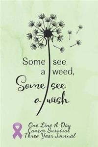 Some See A Weed Cancer Survival Notebook One Line A Day Three Year Journal