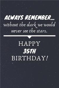 Always Remember Without The Dark We Would Never See The Stars Happy 35th Birthday