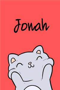 Jonah: Din A5 - 110 Seiten Blanko - Mein Malbuch - Personalisierter Kalender - Vornamen - Schönes Notizbuch - Notizblock Rot - Kinderbuch - Jugendbuch - Or