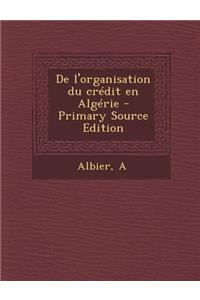 de L'Organisation Du Credit En Algerie