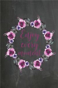 Chalkboard Journal - Enjoy Every Moment (Magenta-Black)