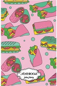 Pink Food Pattern Notebook Journal