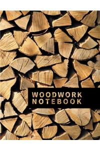 Woodwork Notebook: Country Style Notebook - Firewood, Choppedwood Journal 8.5x11 inch. 110 Quad Ruled Graph Pages