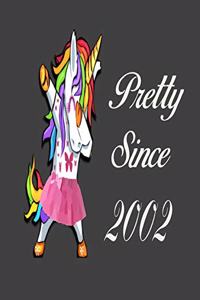 Pretty Since 2002: Dabbing Unicorn Girl Woman Undated Journal 7.44" x 9.69" 173 Pages Notebook