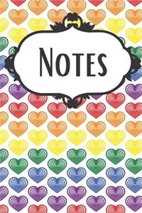 Rainbow Hearts Pride Notebook