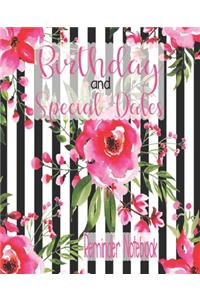 Birthday and Special Dates Reminder Notebook: Birthday Date Book Reminder Organizer Special Event Calendar Book Never Forget a Special Day Again 7.5 x 9.5 Inch Notebook