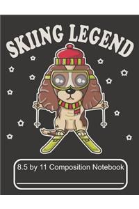 Skiing Legend 8.5 by 11 Composition Notebook