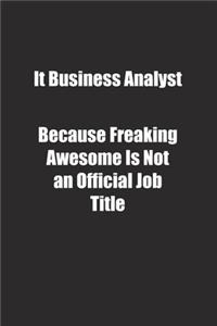 It Business Analyst Because Freaking Awesome Is Not an Official Job Title.