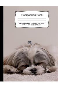 Dog Composition Notebook, 4x4 Graph Paper