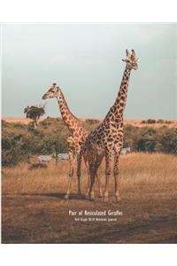 Pair of Reticulated Giraffes 4x4 Graph 8x10 Notebook Journal