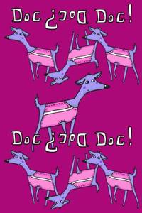 Journal Notebook For Dog Lovers, Purple Dogs in a Row 5