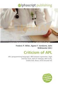 Criticism of APL
