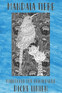 Malbücher für Erwachsene - Dicke Linien - Mandala Tiere