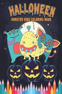 Halloween monster kids coloring book