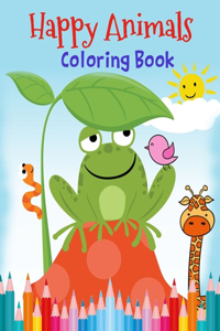 Happy Animals Coloring Book