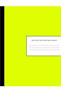 Half Lined & Half Graph Paper Notebook