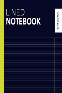 Lined Notebook: College Ruled Composition Notebook (Large) - 160 Pages Blank Lined Paper for Writing and Journaling - Beautiful Minimalist Dark Blue Journal