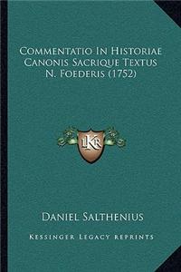 Commentatio In Historiae Canonis Sacrique Textus N. Foederis (1752)