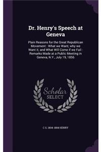 Dr. Henry's Speech at Geneva